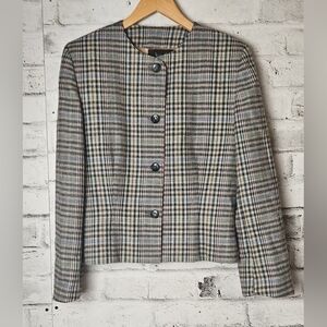 Vintage Leo Chevalier Women's Tweed Plaid Blazer